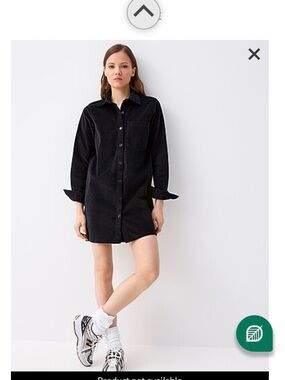 twik Black Button-Up Mini Shirt Dress